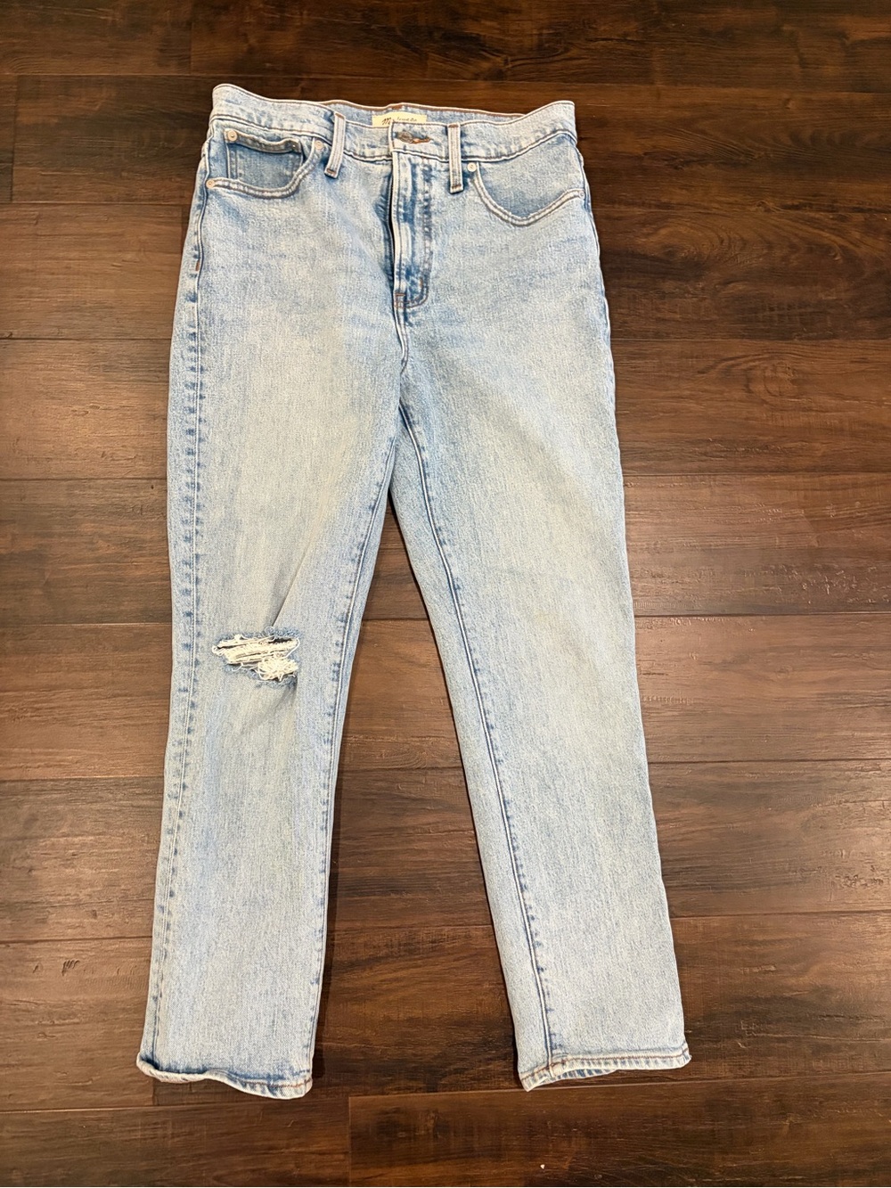 Madewell Perfect Vintage Crop Jeans Light Wash Distressed 28
